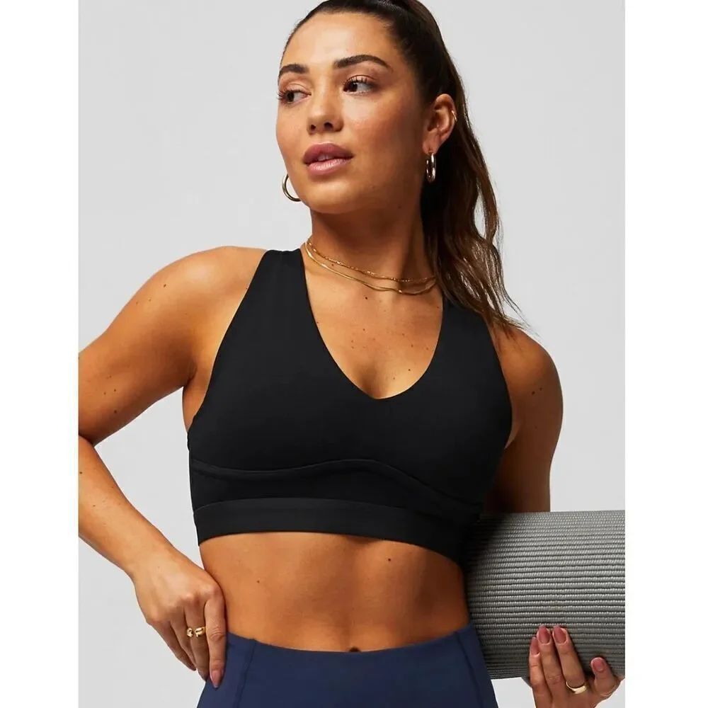 New Fabletics ALL DAY EVERY DAY LOW IMPACT BRA; BLACK, XL